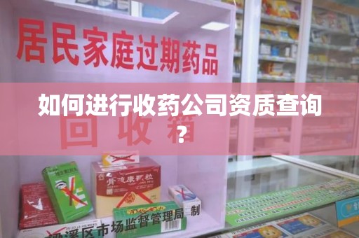 淮安如何进行收药公司资质查询？